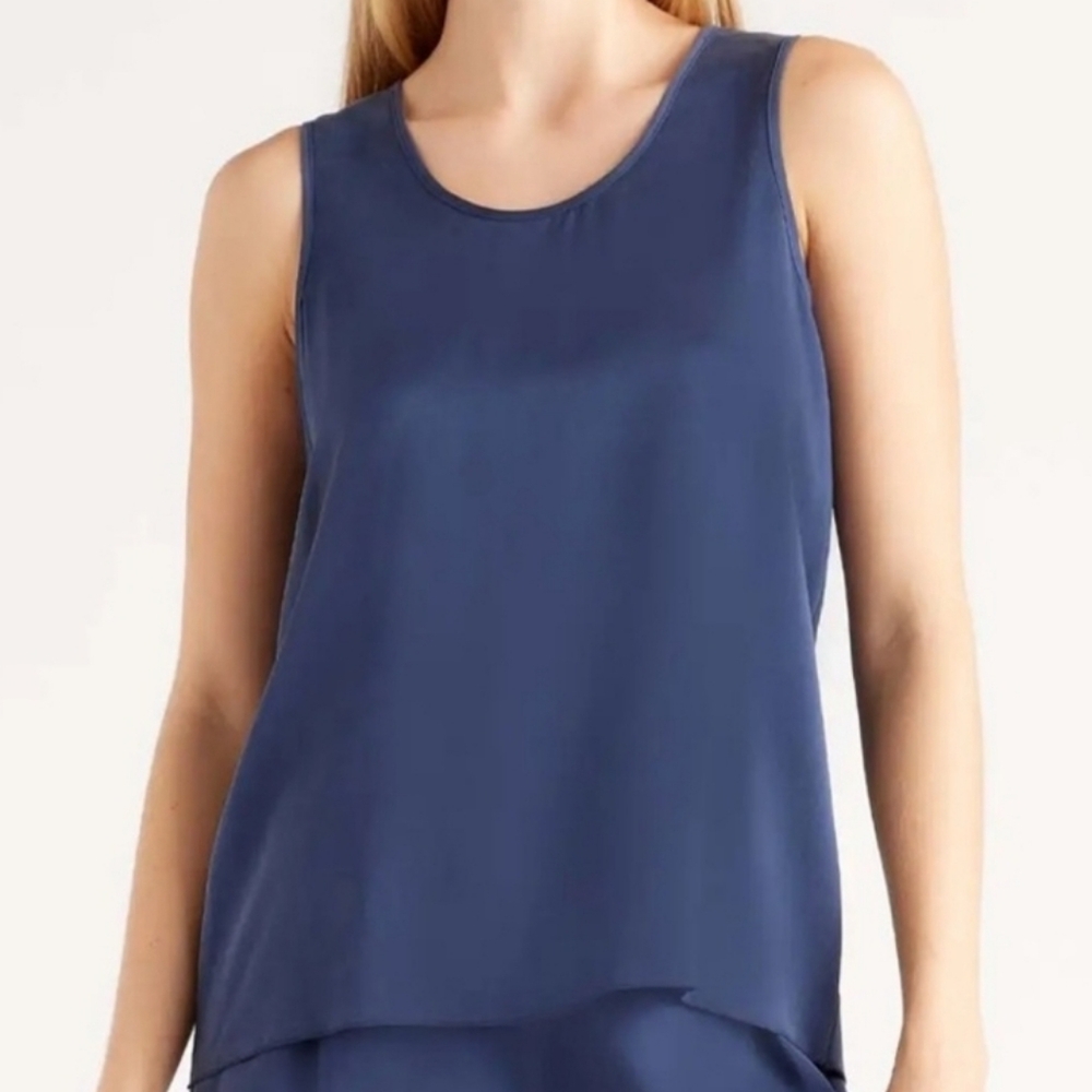 🔆 Quince 100% Washable Silk Pajama Tank, Indigo Blue (M) - Picture 3 of 11